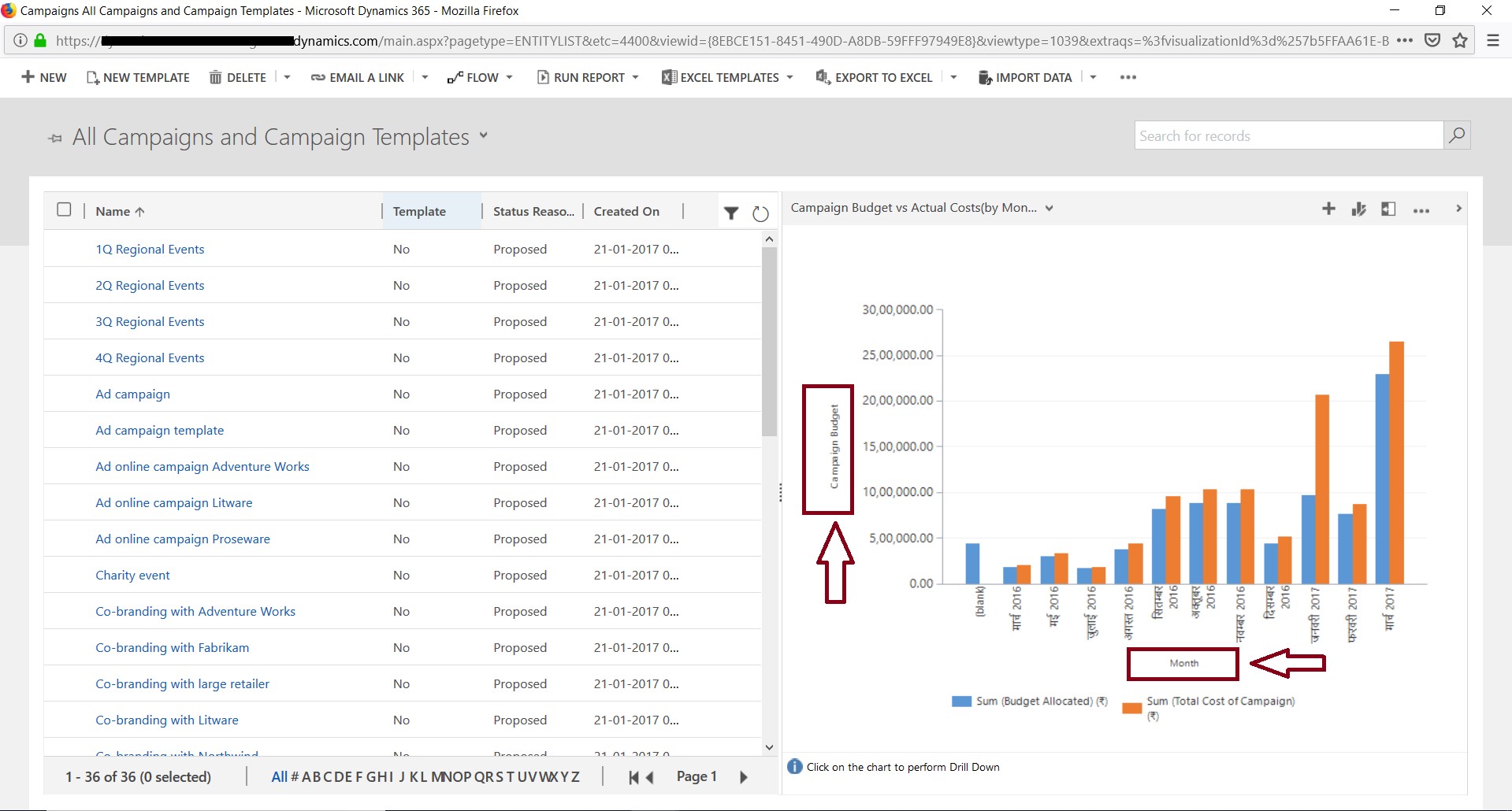 Change X axis and Y axis labels in CRM chart
